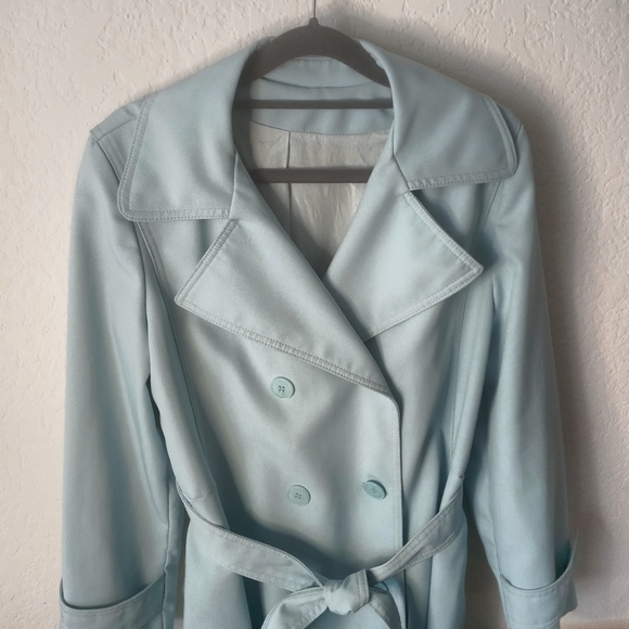 Vintage Sky Blue Trench Coat - Picture 5 of 8